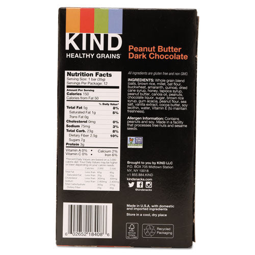 KIND wholesale. Healthy Grains Bar, Peanut Butter Dark Chocolate, 1.2 Oz, 12-box. HSD Wholesale: Janitorial Supplies, Breakroom Supplies, Office Supplies.