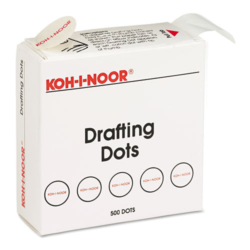 Koh-I-Noor wholesale. Adhesive Drafting Dots, 0.88" Dia, Dries Clear, 500-box. HSD Wholesale: Janitorial Supplies, Breakroom Supplies, Office Supplies.