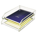 Kantek wholesale. Clear Acrylic Letter Tray, 2 Sections, Letter Size Files, 10.5" X 13.75" X 2.5", Clear, 2-pack. HSD Wholesale: Janitorial Supplies, Breakroom Supplies, Office Supplies.