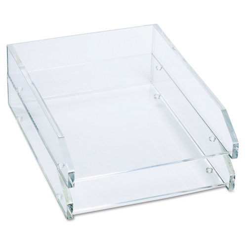 Kantek wholesale. Clear Acrylic Letter Tray, 2 Sections, Letter Size Files, 10.5" X 13.75" X 2.5", Clear, 2-pack. HSD Wholesale: Janitorial Supplies, Breakroom Supplies, Office Supplies.