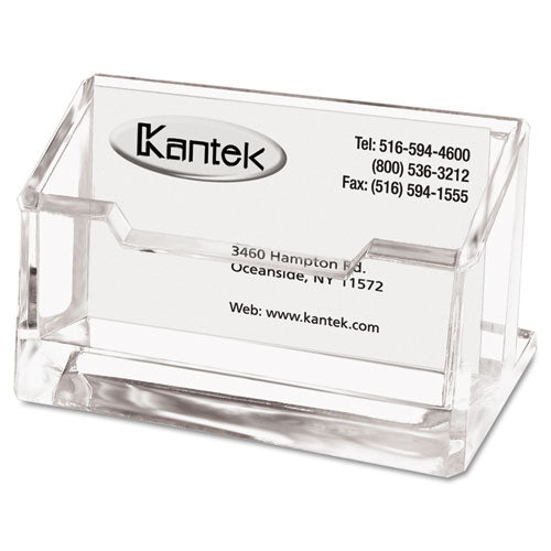 Kantek wholesale. Acrylic Business Card Holder, Capacity 80 Cards, Clear. HSD Wholesale: Janitorial Supplies, Breakroom Supplies, Office Supplies.