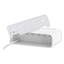 Load image into Gallery viewer, Kantek wholesale. Cable Management Power Hub And Stand With Usb Charging Ports, 5 Outlets, 3 Usb, 6.5 Ft Cord, 11.75 X 6.6 X 3.5, White. HSD Wholesale: Janitorial Supplies, Breakroom Supplies, Office Supplies.