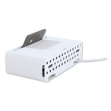 Load image into Gallery viewer, Kantek wholesale. Cable Management Power Hub And Stand With Usb Charging Ports, 5 Outlets, 3 Usb, 6.5 Ft Cord, 11.75 X 6.6 X 3.5, White. HSD Wholesale: Janitorial Supplies, Breakroom Supplies, Office Supplies.