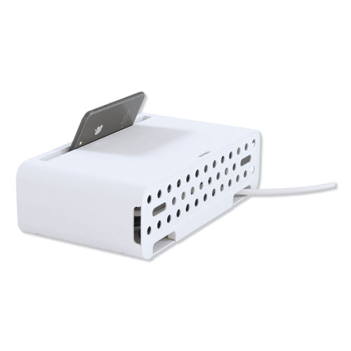 Kantek wholesale. Cable Management Power Hub And Stand With Usb Charging Ports, 5 Outlets, 3 Usb, 6.5 Ft Cord, 11.75 X 6.6 X 3.5, White. HSD Wholesale: Janitorial Supplies, Breakroom Supplies, Office Supplies.