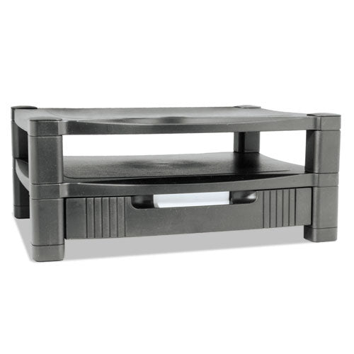 Kantek wholesale. Two-level Monitor Stand, 17" X 13.25" X 3.5" To 7", Black, Supports 50 Lbs. HSD Wholesale: Janitorial Supplies, Breakroom Supplies, Office Supplies.