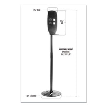 Load image into Gallery viewer, Kantek wholesale. Floor Stand For Sanitizer Dispensers, Height Adjustable From 50&quot; To 60&quot;, Black. HSD Wholesale: Janitorial Supplies, Breakroom Supplies, Office Supplies.