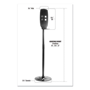 Kantek wholesale. Floor Stand For Sanitizer Dispensers, Height Adjustable From 50" To 60", Black. HSD Wholesale: Janitorial Supplies, Breakroom Supplies, Office Supplies.