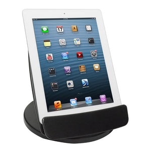 Kantek wholesale. Rotating Desktop Tablet Stand, Black. HSD Wholesale: Janitorial Supplies, Breakroom Supplies, Office Supplies.