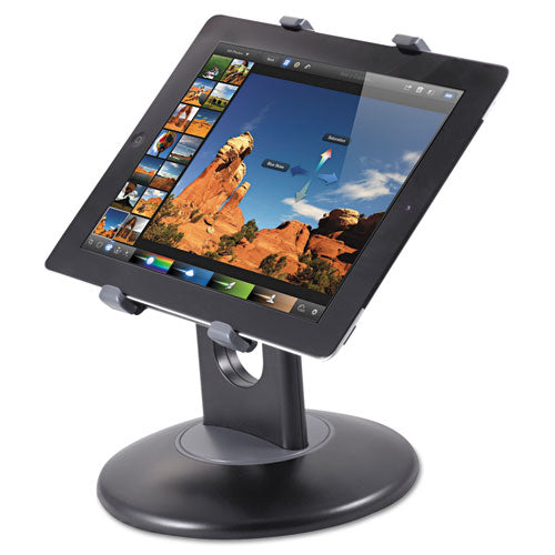 Kantek wholesale. Stand For 7" To 10" Tablets, Swivel Base, Plastic, Black. HSD Wholesale: Janitorial Supplies, Breakroom Supplies, Office Supplies.
