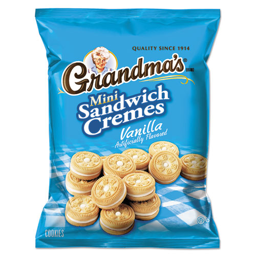 Grandma's® wholesale. Mini Vanilla Creme Sandwich Cookies, 3.71 Oz, 24-carton. HSD Wholesale: Janitorial Supplies, Breakroom Supplies, Office Supplies.