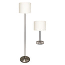 Ledu® wholesale. Slim Line Lamp Set, Table 12 5-8" High And Floor 61.5" High, 12"; 6"w X 61.5"; 12.63"h, Silver. HSD Wholesale: Janitorial Supplies, Breakroom Supplies, Office Supplies.