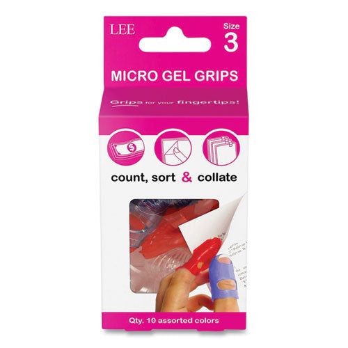 LEE wholesale. Tippi Micro-gel Fingertip Grips, Size 3, X-small, Assorted, 10-pack. HSD Wholesale: Janitorial Supplies, Breakroom Supplies, Office Supplies.