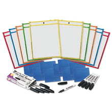 Load image into Gallery viewer, Charles Leonard® wholesale. Dry Erase Pocket Class Pack, Assorted Primary Colors, 10-pack. HSD Wholesale: Janitorial Supplies, Breakroom Supplies, Office Supplies.