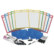 Charles Leonard® wholesale. Dry Erase Pocket Class Pack, Assorted Primary Colors, 10-pack. HSD Wholesale: Janitorial Supplies, Breakroom Supplies, Office Supplies.