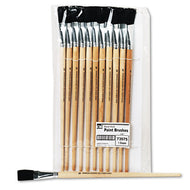 Charles Leonard® wholesale. Long Handle Easel Brush, Size 18, Natural Bristle, Flat, 12-pack. HSD Wholesale: Janitorial Supplies, Breakroom Supplies, Office Supplies.