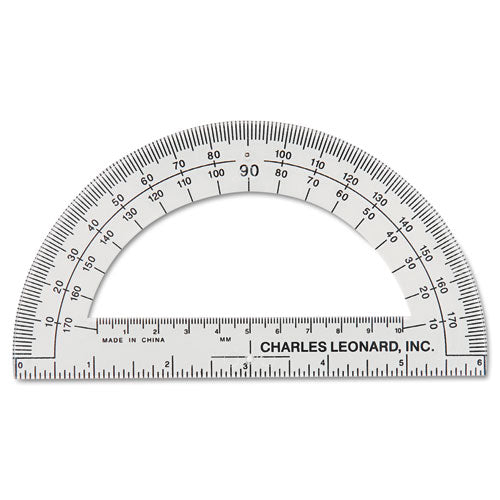 Charles Leonard® wholesale. Open Center Protractor, Plastic, 6