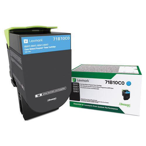 Lexmark™ wholesale. LEXMARK 71b10c0 Unison Toner, 2,300 Page-yield, Cyan. HSD Wholesale: Janitorial Supplies, Breakroom Supplies, Office Supplies.