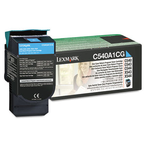 Lexmark™ wholesale. LEXMARK C540a1cg Return Program Toner, 1,000 Page-yield, Cyan. HSD Wholesale: Janitorial Supplies, Breakroom Supplies, Office Supplies.