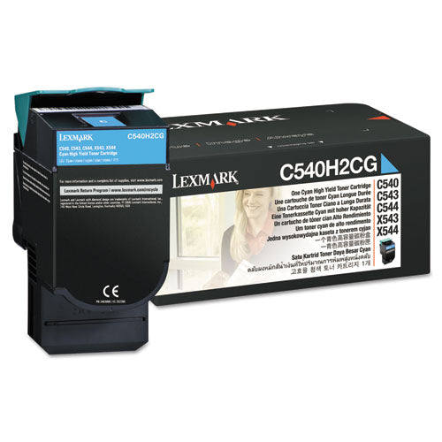 Lexmark™ wholesale. LEXMARK C540h2cg High-yield Toner, 2,000 Page-yield, Cyan. HSD Wholesale: Janitorial Supplies, Breakroom Supplies, Office Supplies.