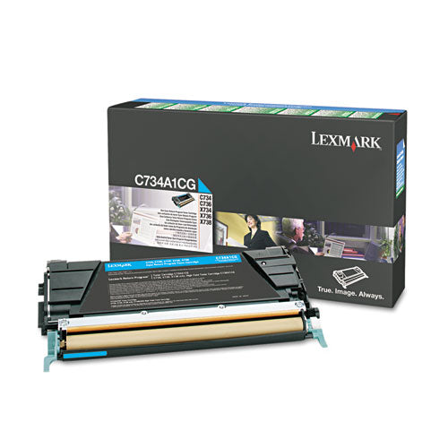 Lexmark™ wholesale. LEXMARK C734a1cg Return Program Toner, 6,000 Page-yield, Cyan. HSD Wholesale: Janitorial Supplies, Breakroom Supplies, Office Supplies.