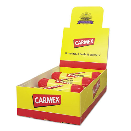 Carmex® wholesale. Moisturizing Lip Balm, Original Flavor, 0.35oz, 12-box. HSD Wholesale: Janitorial Supplies, Breakroom Supplies, Office Supplies.