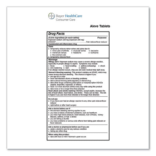 Aleve® wholesale. Naproxin Tablets, 220mg, Refill Pack, One Tablet-packet, 30 Packets-box. HSD Wholesale: Janitorial Supplies, Breakroom Supplies, Office Supplies.