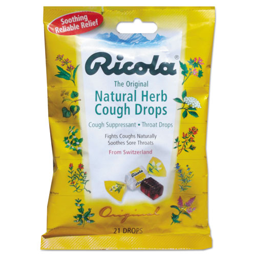 Ricola® wholesale. Cough Drops, Natural Herb, 21 Drops-bag. HSD Wholesale: Janitorial Supplies, Breakroom Supplies, Office Supplies.