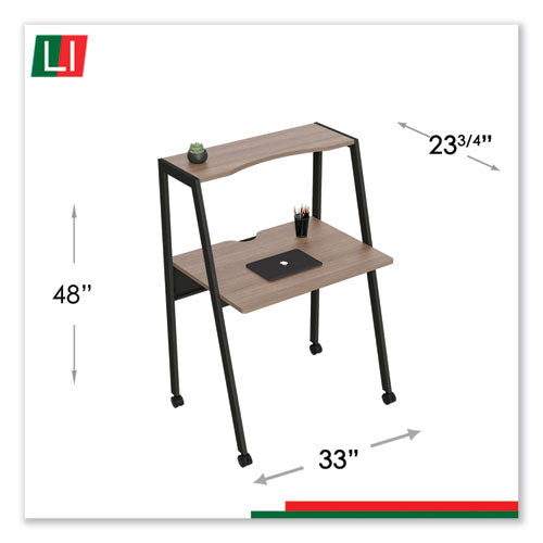 Linea Italia® wholesale. Kompass Flexible Home-office Desk, 33" X 23.75" X 48", Natural Walnut. HSD Wholesale: Janitorial Supplies, Breakroom Supplies, Office Supplies.