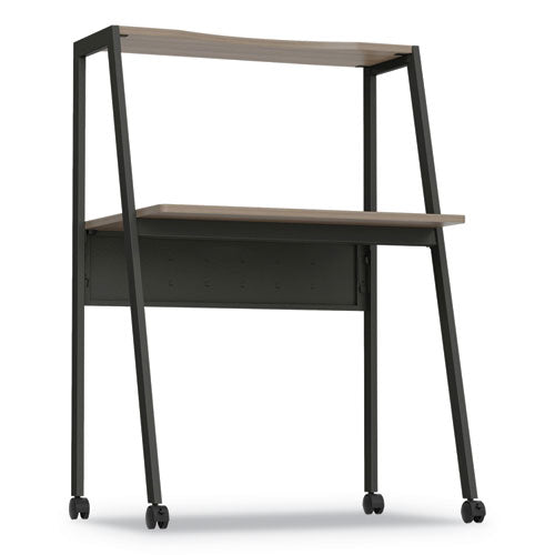 Linea Italia® wholesale. Kompass Flexible Home-office Desk, 33" X 23.75" X 48", Natural Walnut. HSD Wholesale: Janitorial Supplies, Breakroom Supplies, Office Supplies.