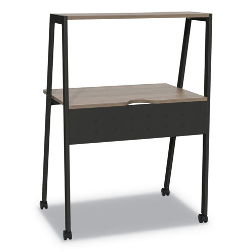 Linea Italia® wholesale. Kompass Flexible Home-office Desk, 33" X 23.75" X 48", Natural Walnut. HSD Wholesale: Janitorial Supplies, Breakroom Supplies, Office Supplies.