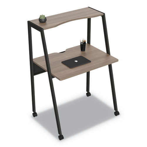 Linea Italia® wholesale. Kompass Flexible Home-office Desk, 33" X 23.75" X 48", Natural Walnut. HSD Wholesale: Janitorial Supplies, Breakroom Supplies, Office Supplies.
