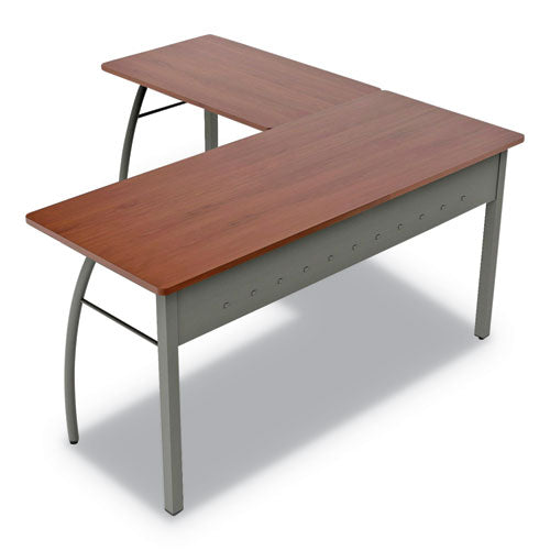 Linea Italia® wholesale. Trento Line L-shaped Desk, 59.13" X 59.13" X 29.5", Cherry. HSD Wholesale: Janitorial Supplies, Breakroom Supplies, Office Supplies.