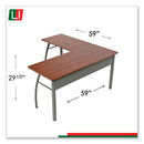Linea Italia® wholesale. Trento Line L-shaped Desk, 59.13" X 59.13" X 29.5", Cherry. HSD Wholesale: Janitorial Supplies, Breakroom Supplies, Office Supplies.