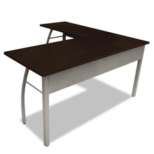 Load image into Gallery viewer, Linea Italia® wholesale. Trento Line L-shaped Desk, 59.13&quot; X 59.13&quot; X 29.5&quot;, Mocha-gray. HSD Wholesale: Janitorial Supplies, Breakroom Supplies, Office Supplies.