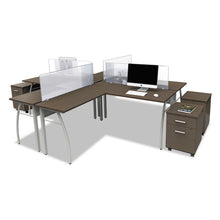 Load image into Gallery viewer, Linea Italia® wholesale. Trento Line L-shaped Desk, 59.13&quot; X 59.13&quot; X 29.5&quot;, Mocha-gray. HSD Wholesale: Janitorial Supplies, Breakroom Supplies, Office Supplies.