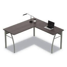 Load image into Gallery viewer, Linea Italia® wholesale. Trento Line L-shaped Desk, 59.13&quot; X 59.13&quot; X 29.5&quot;, Mocha-gray. HSD Wholesale: Janitorial Supplies, Breakroom Supplies, Office Supplies.