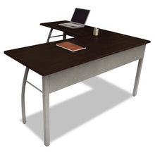 Load image into Gallery viewer, Linea Italia® wholesale. Trento Line L-shaped Desk, 59.13&quot; X 59.13&quot; X 29.5&quot;, Mocha-gray. HSD Wholesale: Janitorial Supplies, Breakroom Supplies, Office Supplies.