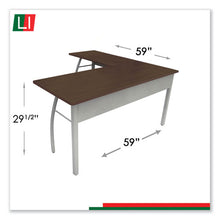 Load image into Gallery viewer, Linea Italia® wholesale. Trento Line L-shaped Desk, 59.13&quot; X 59.13&quot; X 29.5&quot;, Mocha-gray. HSD Wholesale: Janitorial Supplies, Breakroom Supplies, Office Supplies.