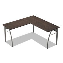 Load image into Gallery viewer, Linea Italia® wholesale. Trento Line L-shaped Desk, 59.13&quot; X 59.13&quot; X 29.5&quot;, Mocha-gray. HSD Wholesale: Janitorial Supplies, Breakroom Supplies, Office Supplies.