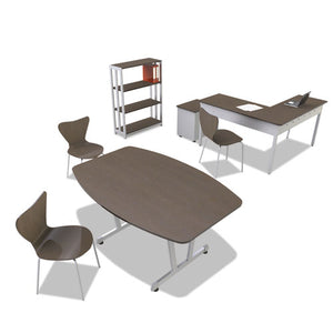 Linea Italia® wholesale. Trento Line Rectangular Desk, 59.13" X 23.63" X 29.5", Mocha. HSD Wholesale: Janitorial Supplies, Breakroom Supplies, Office Supplies.