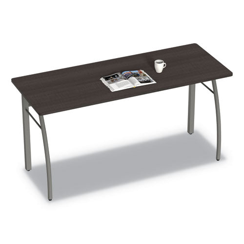 Linea Italia® wholesale. Trento Line Rectangular Desk, 59.13" X 23.63" X 29.5", Mocha. HSD Wholesale: Janitorial Supplies, Breakroom Supplies, Office Supplies.