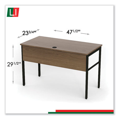 Linea Italia® wholesale. Urban Series Desk Workstation, 47.25" X 23.75" X 29.5", Natural Walnut. HSD Wholesale: Janitorial Supplies, Breakroom Supplies, Office Supplies.
