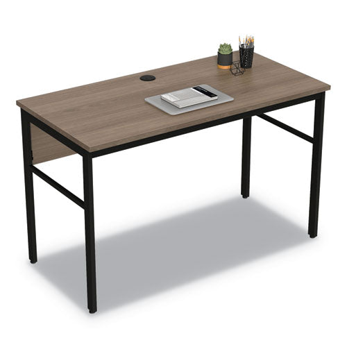 Linea Italia® wholesale. Urban Series Desk Workstation, 47.25" X 23.75" X 29.5", Natural Walnut. HSD Wholesale: Janitorial Supplies, Breakroom Supplies, Office Supplies.