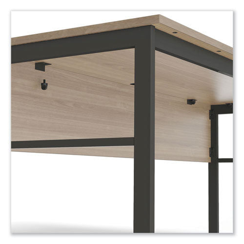 Linea Italia® wholesale. Urban Series Desk Workstation, 59" X 23.75" X 29.5", Natural Walnut. HSD Wholesale: Janitorial Supplies, Breakroom Supplies, Office Supplies.