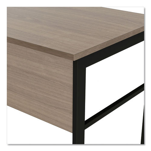 Linea Italia® wholesale. Urban Series Desk Workstation, 59" X 23.75" X 29.5", Natural Walnut. HSD Wholesale: Janitorial Supplies, Breakroom Supplies, Office Supplies.