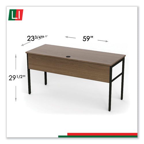 Linea Italia® wholesale. Urban Series Desk Workstation, 59" X 23.75" X 29.5", Natural Walnut. HSD Wholesale: Janitorial Supplies, Breakroom Supplies, Office Supplies.