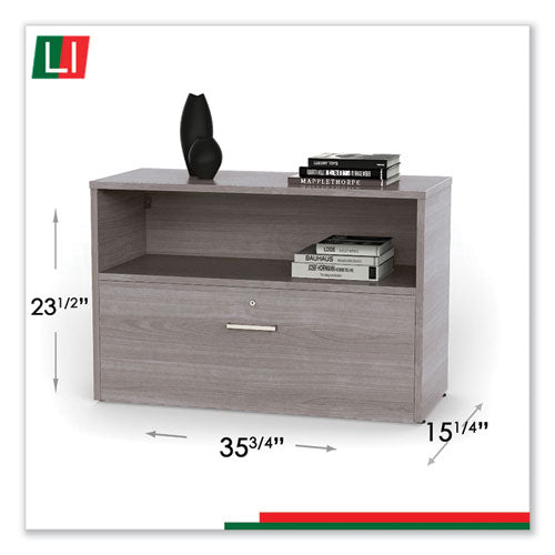 Linea Italia® wholesale. Urban 36" Credenza, Bottom Pedestal, 35.25w X 15.25d X 23.75h, Ash. HSD Wholesale: Janitorial Supplies, Breakroom Supplies, Office Supplies.