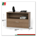 Linea Italia® wholesale. Urban 36" Credenza, Bottom Pedestal, 35.25w X 15.25d X 23.75h, Natural Walnut. HSD Wholesale: Janitorial Supplies, Breakroom Supplies, Office Supplies.