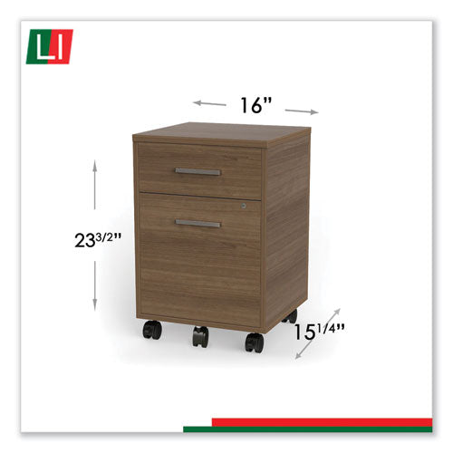 Linea Italia® wholesale. Urban Mobile File Pedestal, 16w X 15.25d X 23.75h, Natural Walnut. HSD Wholesale: Janitorial Supplies, Breakroom Supplies, Office Supplies.