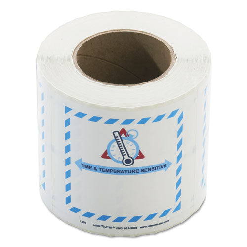 LabelMaster® wholesale. Shipping And Handling Self-adhesive Labels, Time And Temperature Sensitive, 5.5 X 5, Blue-gray-red-white, 500-roll. HSD Wholesale: Janitorial Supplies, Breakroom Supplies, Office Supplies.